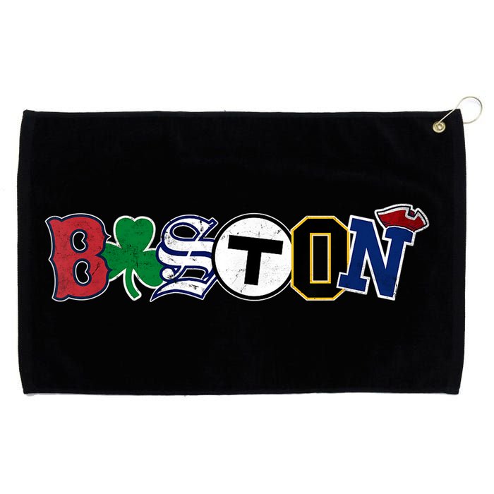 Vintage Boston Sports Fan City Pride TShirt Grommeted Golf Towel