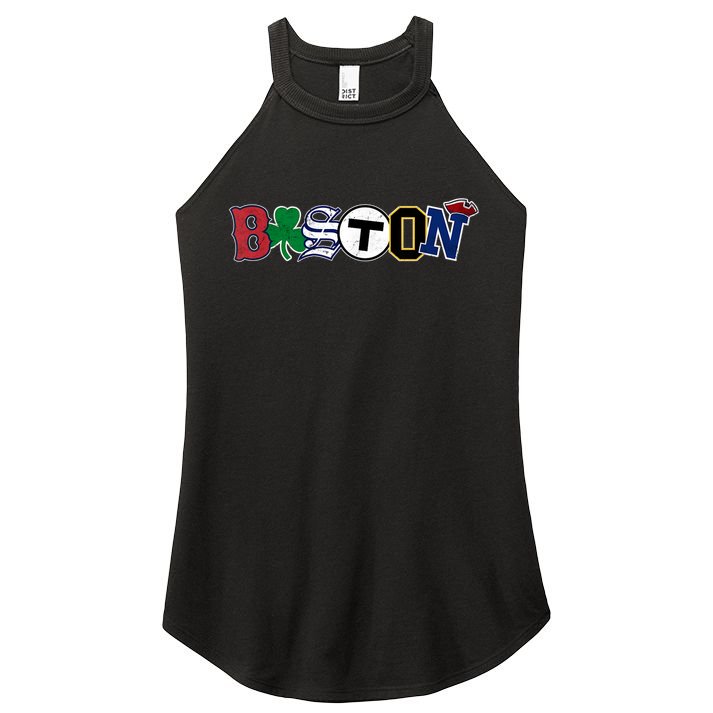 Vintage Boston Sports Fan City Pride TShirt Women's Perfect Tri Rocker Tank