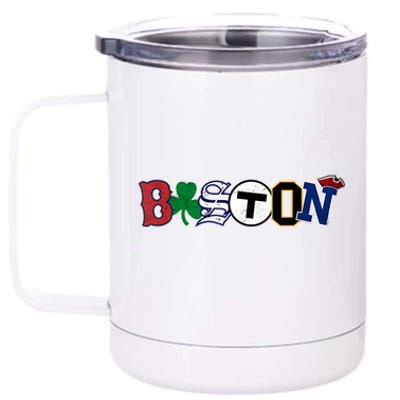 Vintage Boston Sports Fan City Pride TShirt 12 oz Stainless Steel Tumbler Cup