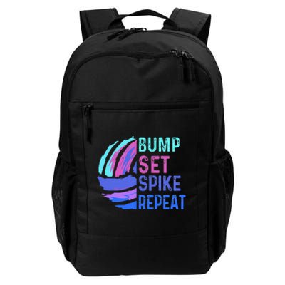 Volleyball Bump Set Spike Repeat Blue Purple Teen Daily Commute Backpack