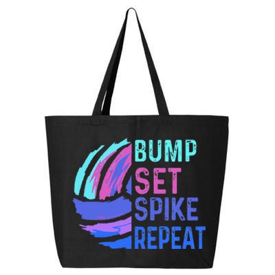 Volleyball Bump Set Spike Repeat Blue Purple Teen 25L Jumbo Tote