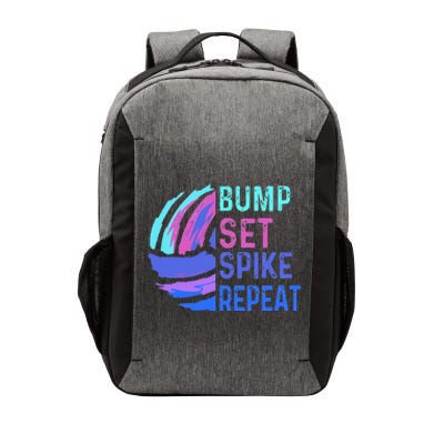 Volleyball Bump Set Spike Repeat Blue Purple Teen Vector Backpack