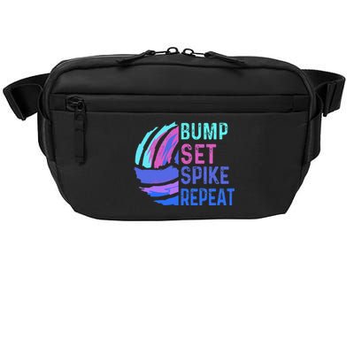 Volleyball Bump Set Spike Repeat Blue Purple Teen Crossbody Pack