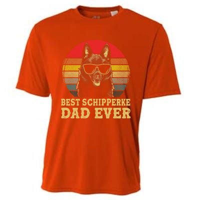 Vintage Best Schipperke Dad Ever Dog Lovers Gift Cooling Performance Crew T-Shirt