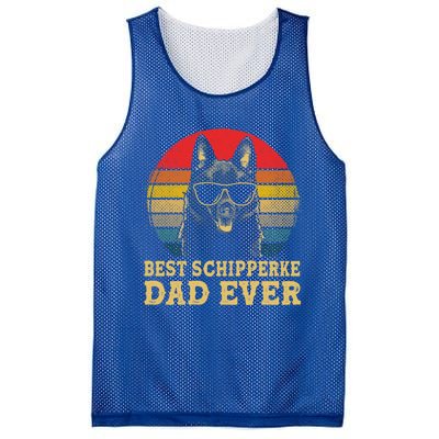 Vintage Best Schipperke Dad Ever Dog Lovers Gift Mesh Reversible Basketball Jersey Tank