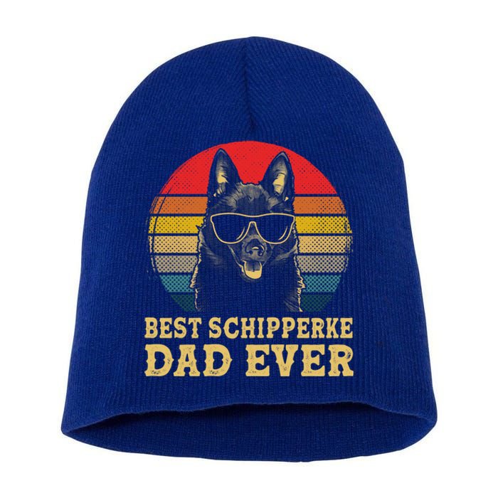 Vintage Best Schipperke Dad Ever Dog Lovers Gift Short Acrylic Beanie