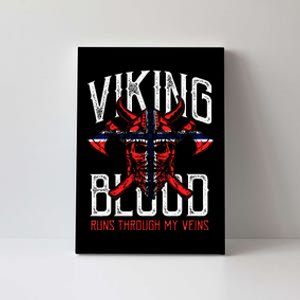 Viking Blood Skull Norwegian Flag Pride Norway Canvas