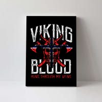 Viking Blood Skull Norwegian Flag Pride Norway Canvas