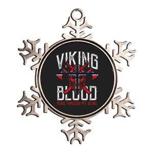 Viking Blood Skull Norwegian Flag Pride Norway Metallic Star Ornament