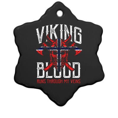 Viking Blood Skull Norwegian Flag Pride Norway Ceramic Star Ornament