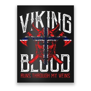 Viking Blood Skull Norwegian Flag Pride Norway Poster