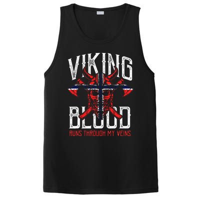 Viking Blood Skull Norwegian Flag Pride Norway PosiCharge Competitor Tank