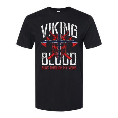 Viking Blood Skull Norwegian Flag Pride Norway Softstyle® CVC T-Shirt