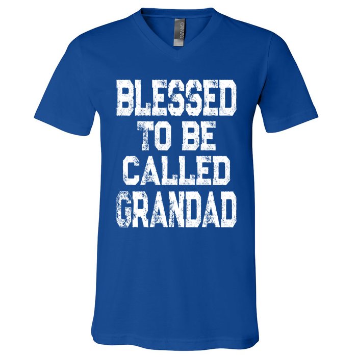 Vintage Blessed To Be Called Grandad Gift For Grandpa Meaningful Gift V-Neck T-Shirt