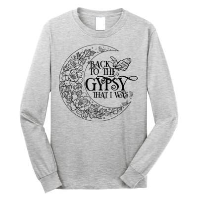 Vintage Back To The Gypsy That I Was Floral Moon Long Sleeve Shirt
