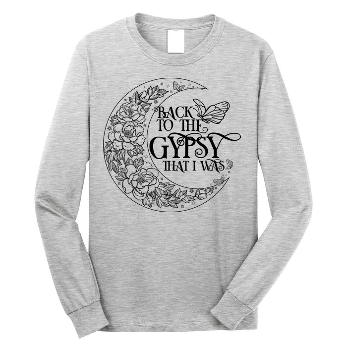 Vintage Back To The Gypsy That I Was Floral Moon Long Sleeve Shirt