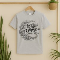 Vintage Back To The Gypsy That I Was Floral Moon T-Shirt