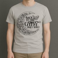 Vintage Back To The Gypsy That I Was Floral Moon T-Shirt
