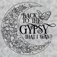 Vintage Back To The Gypsy That I Was Floral Moon T-Shirt