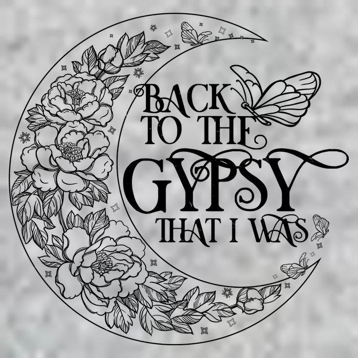 Vintage Back To The Gypsy That I Was Floral Moon T-Shirt