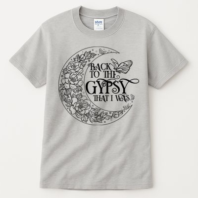 Vintage Back To The Gypsy That I Was Floral Moon Tall T-Shirt
