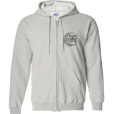 Vintage Back To The Gypsy That I Was Floral Moon Full Zip Hoodie