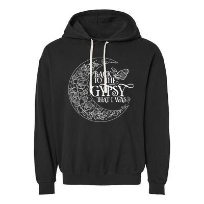 Vintage Back To The Gypsy That I Was Floral Moon Garment-Dyed Fleece Hoodie