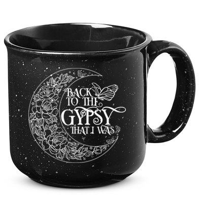 Vintage Back To The Gypsy That I Was Floral Moon 15oz Campfire Ceramic Mug