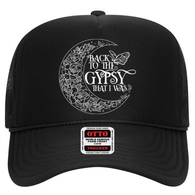 Vintage Back To The Gypsy That I Was Floral Moon Trucker Hat