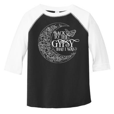 Vintage Back To The Gypsy That I Was Floral Moon Toddler Fine Jersey T-Shirt