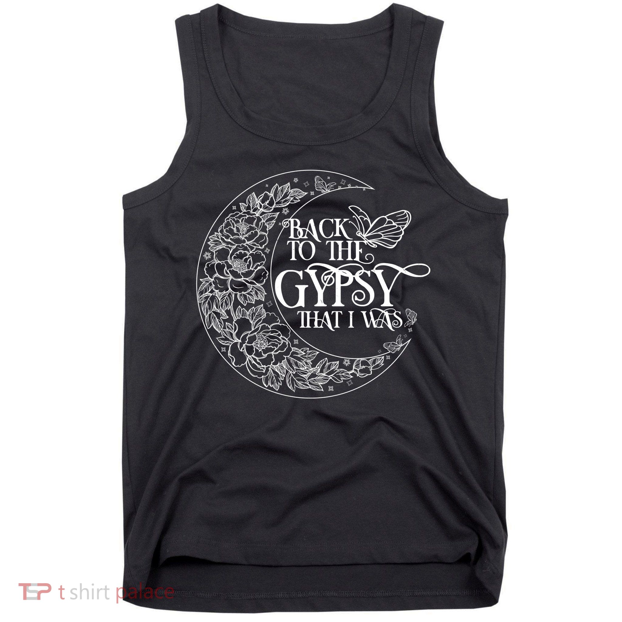 Vintage Back To The Gypsy That I Was Floral Moon Tank Top