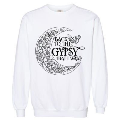 Vintage Back To The Gypsy That I Was Floral Moon Garment-Dyed Sweatshirt