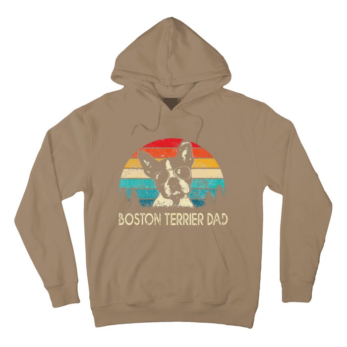 Vintage Boston Terrier Dad Dog Dad Fathers Day Hoodie