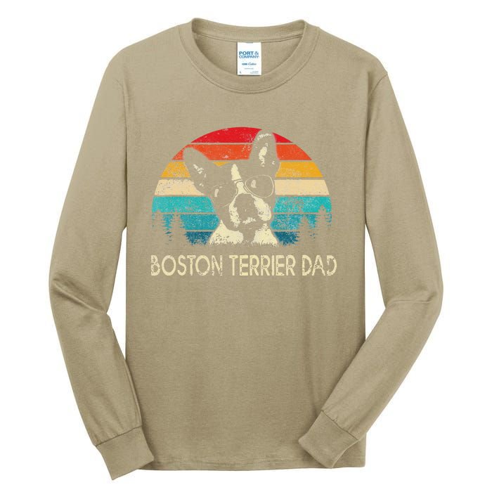 Vintage Boston Terrier Dad Dog Dad Fathers Day Tall Long Sleeve T-Shirt