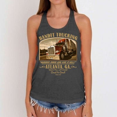 Vintage Bandit Trucking Atlanta GA Since 1977 Women's Knotted Racerback Tank