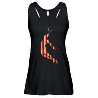 Vintage Basketball Team Player Sport Fan US Flag Ladies Essential Flowy Tank