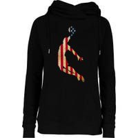 Vintage Basketball Team Player Sport Fan US Flag Womens Funnel Neck Pullover Hood