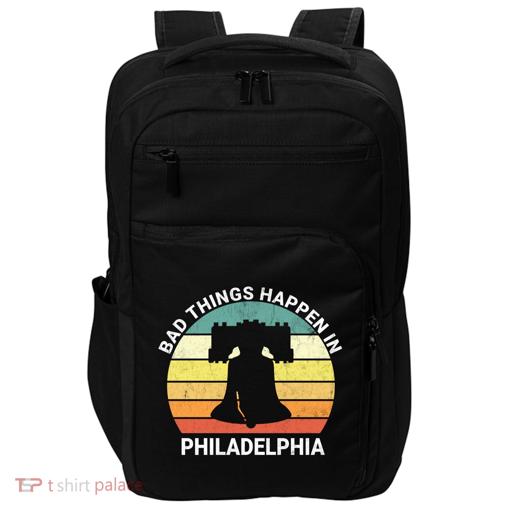 Vintage Bad Things Happen In Philadelphia Funny Philly Impact Tech Backpack