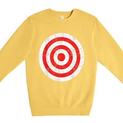 Vintage Bullseye Target Bulls Eye Funny Joke Premium Crewneck Sweatshirt