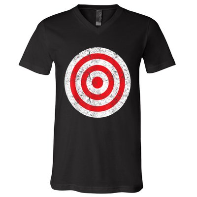 Vintage Bullseye Target Bulls Eye Funny Joke V-Neck T-Shirt