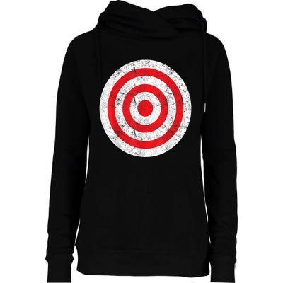 Vintage Bullseye Target Bulls Eye Funny Joke Womens Funnel Neck Pullover Hood