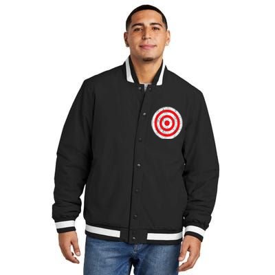 Vintage Bullseye Target Bulls Eye Funny Joke Insulated Varsity Jacket