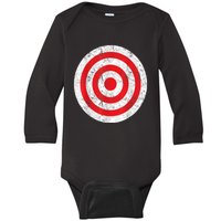 Vintage Bullseye Target Bulls Eye Funny Joke Baby Long Sleeve Bodysuit