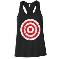 Vintage Bullseye Target Bulls Eye Funny Joke Women's Racerback Tank