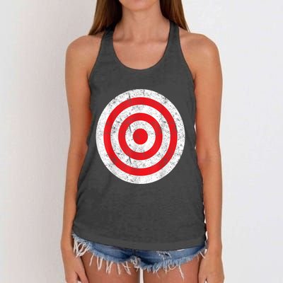 Vintage Bullseye Target Bulls Eye Funny Joke Women's Knotted Racerback Tank