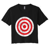 Vintage Bullseye Target Bulls Eye Funny Joke Women's Crop Top Tee