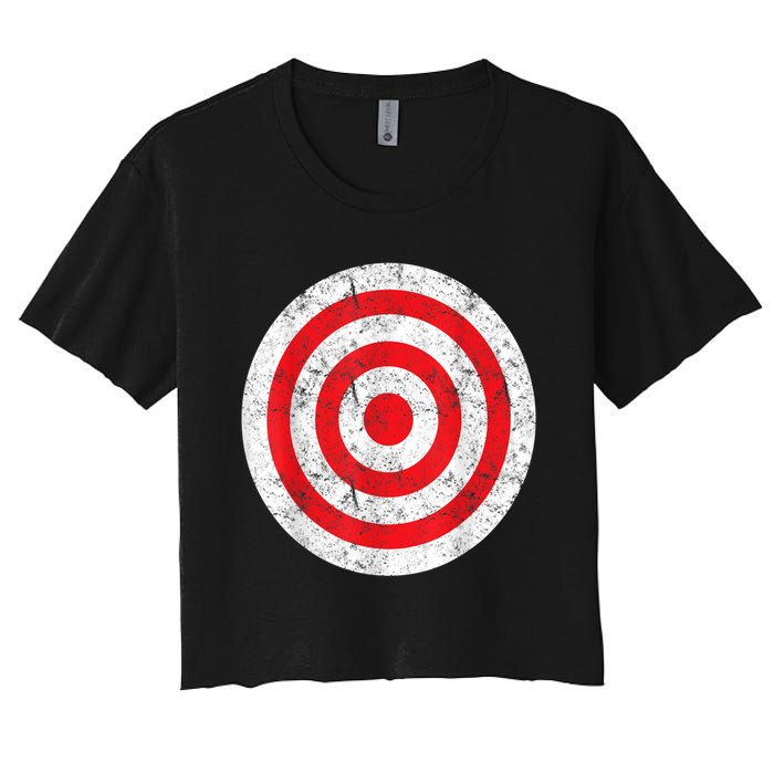 Vintage Bullseye Target Bulls Eye Funny Joke Women's Crop Top Tee