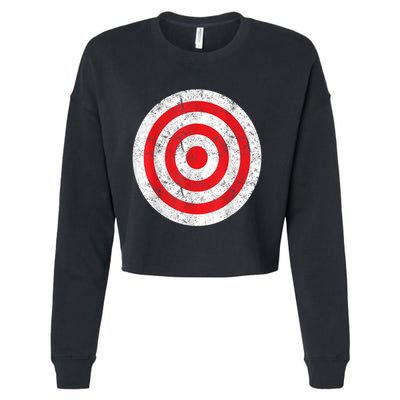 Vintage Bullseye Target Bulls Eye Funny Joke Cropped Pullover Crew