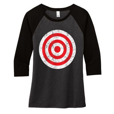 Vintage Bullseye Target Bulls Eye Funny Joke Women's Tri-Blend 3/4-Sleeve Raglan Shirt