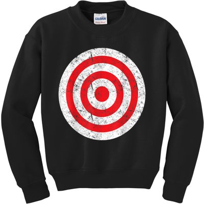 Vintage Bullseye Target Bulls Eye Funny Joke Kids Sweatshirt